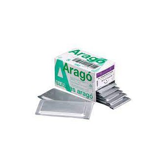 SUTURA ARAGO TB15 5/0 PGA90 3/8 circulo tri. (19mm) 12 ud