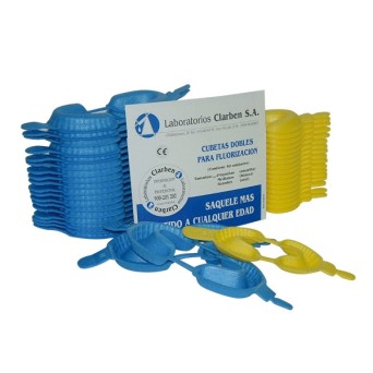 CUBETAS FLUOR CLARBEN dobles grand azules 50 ud