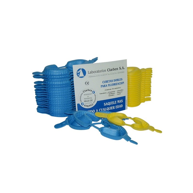 CUBETAS FLUOR CLARBEN dobles grand azules 50 ud