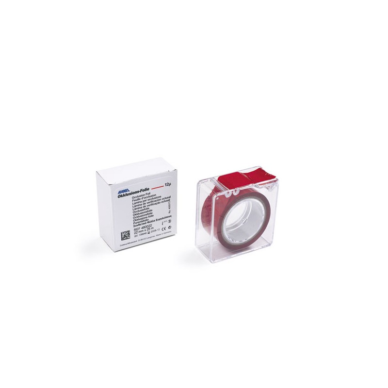 HOJA PLASTICA HANEL 12 µ 22 mm rojo 1 lado 25 mt