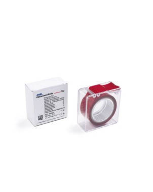 HOJA PLASTICA HANEL 12 µ 22 mm rojo 1 lado 25 mt