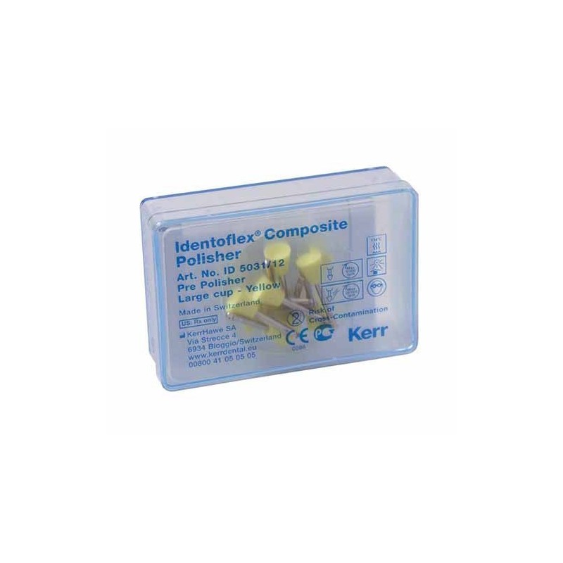 IDENTOFLEX pre-pulido composite amarillo copa grande 12 ud