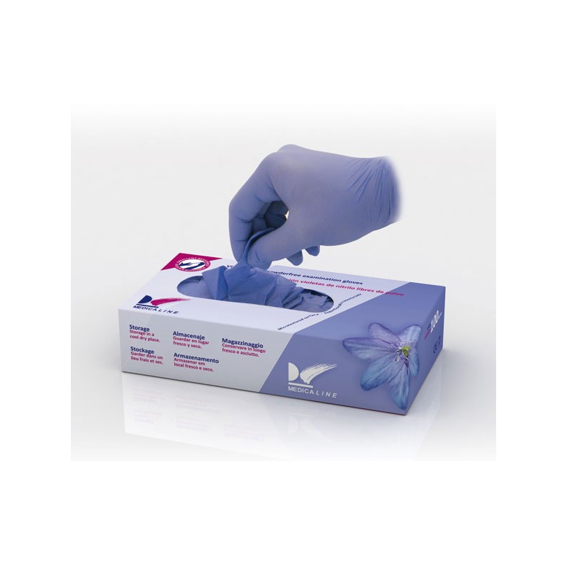 GUANTES NITRILO S/P VIOLETA PEQ. 100u
