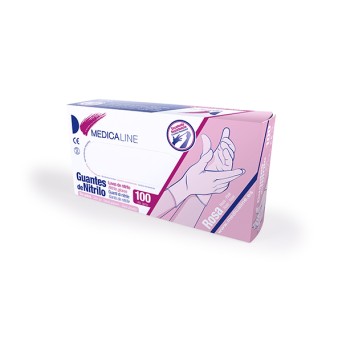 GUANTES NITRILO S/P ROSA MED. 100u