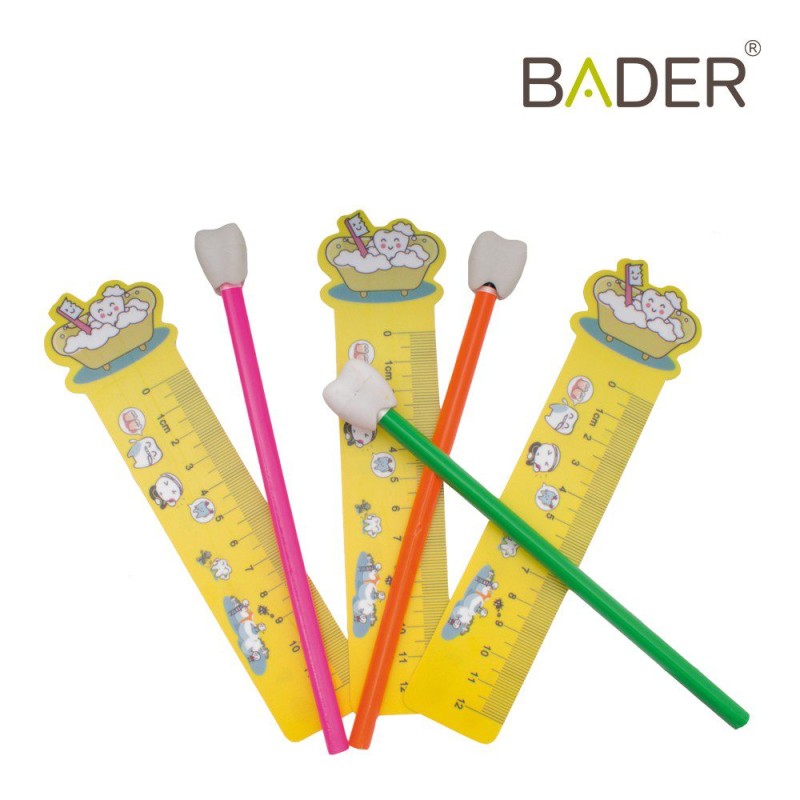 Set lápiz con goma molar y regla BADER