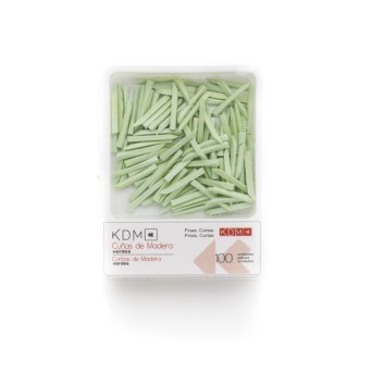 CUÑAS KDM madera cortas delgadas verdes 100ud