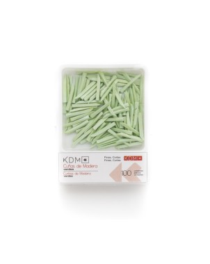 CUÑAS KDM madera cortas delgadas verdes 100ud
