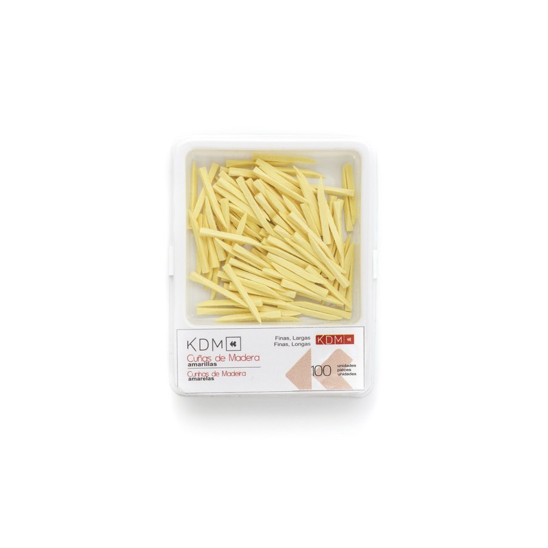 CUÑAS KDM madera finas y largas amarillas 100ud