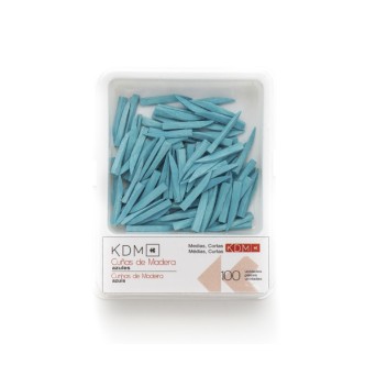 CUÑAS KDM madera cortas medianas azules 100ud