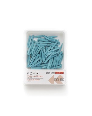 CUÑAS KDM madera cortas medianas azules 100ud