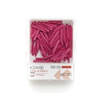 CUÑAS KDM madera largas medianas rosas 100ud