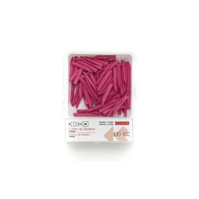 CUÑAS KDM madera largas medianas rosas 100ud
