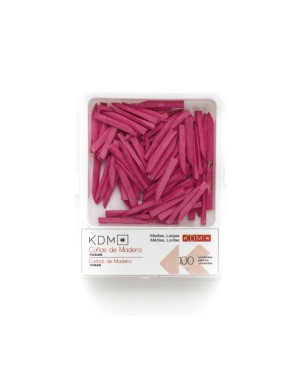 CUÑAS KDM madera largas medianas rosas 100ud