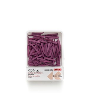 CUÑAS KDM madera largas finas moradas 100 ud