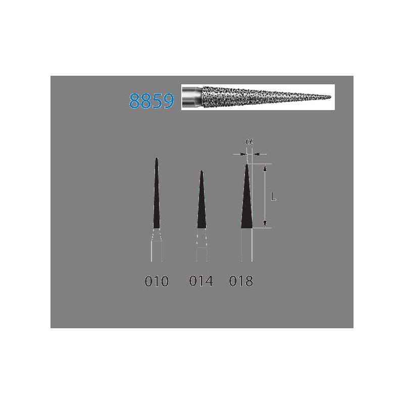 8859.314.014  KOMET FRESA DIAMANTE LANZA TURBINA ø 014 GRANO FINO 5 ud.