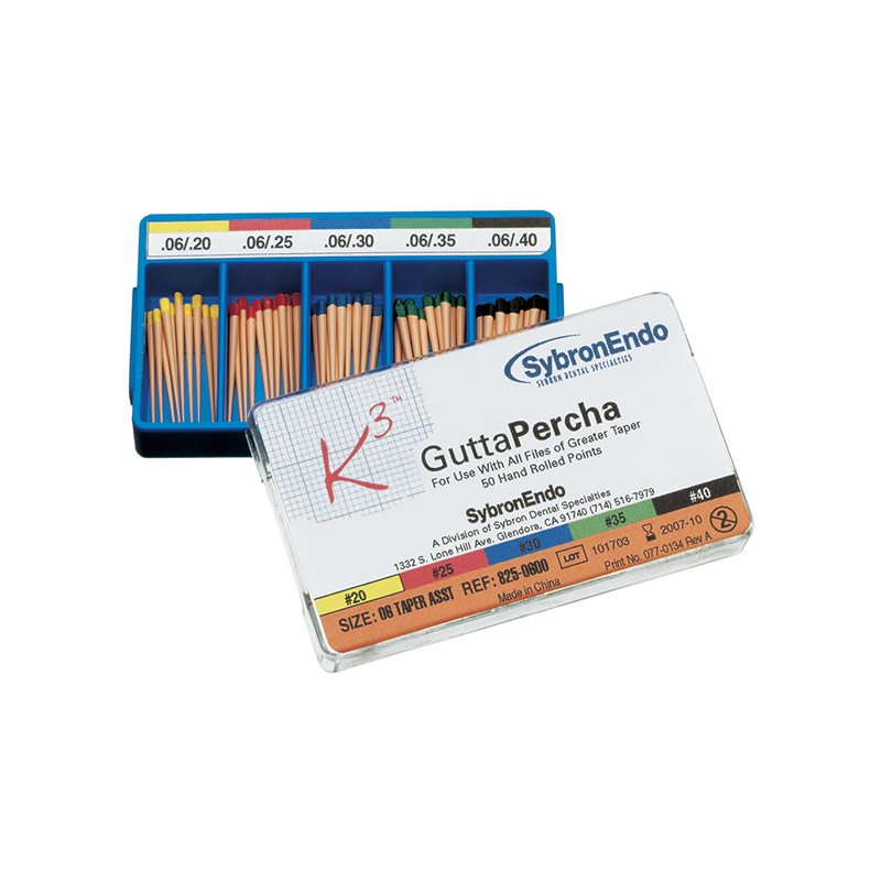 GUTAPERCHA K3 CONICIDAD 06 Nº 25 50uds.