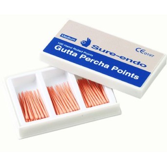 PUNTAS GUTTAPERCHA SURE DENT pirata fina 100 ud