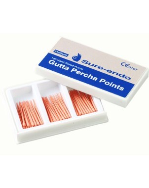 PUNTAS GUTTAPERCHA SURE DENT pirata fina 100 ud
