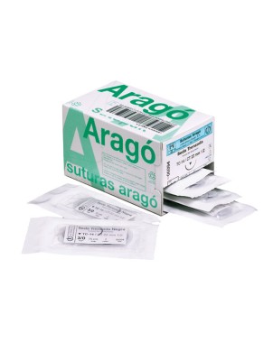 SUTURA ARAGO TC16 4/0 seda 1/2 circulo tri. (26mm) 12 ud