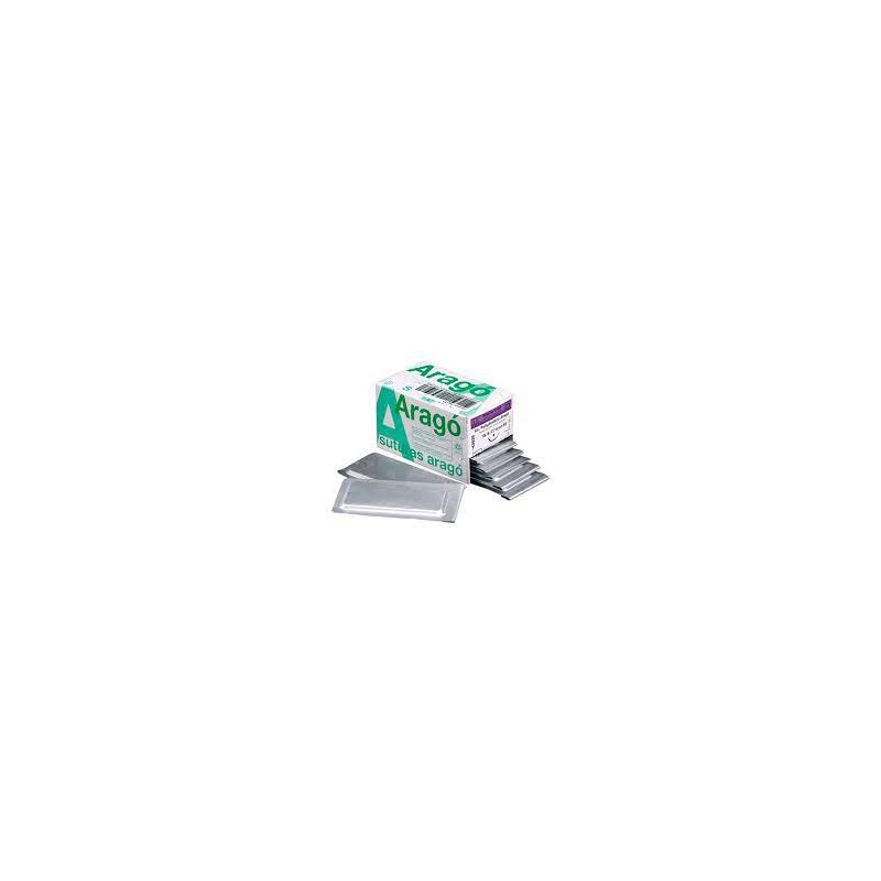 SUTURA ARAGO TB15 5/0 seda 3/8 circulo tri. (19mm) 12 ud