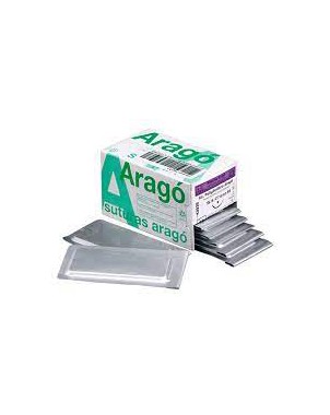 SUTURA ARAGO TB15 4/0 PGA90 3/8 circulo tri. (19mm) 12ud