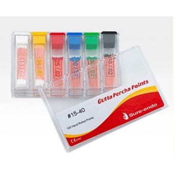 PUNTAS GUTTAPERCHA SURE DENT nº15 vial redondo 120 ud