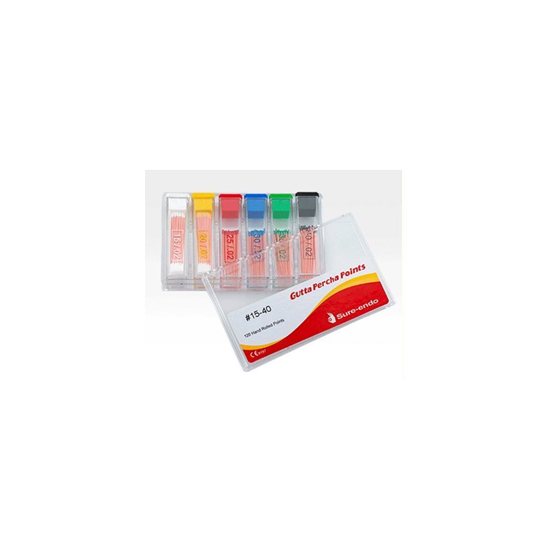 PUNTAS GUTTAPERCHA SURE DENT nº15 vial redondo 120 ud