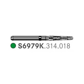 S6979K.314.018  KOMET FRESA DIAMANTE TORPEDO CONICO TURBINA ø 018 GRANO GRUESO S 5 ud.
