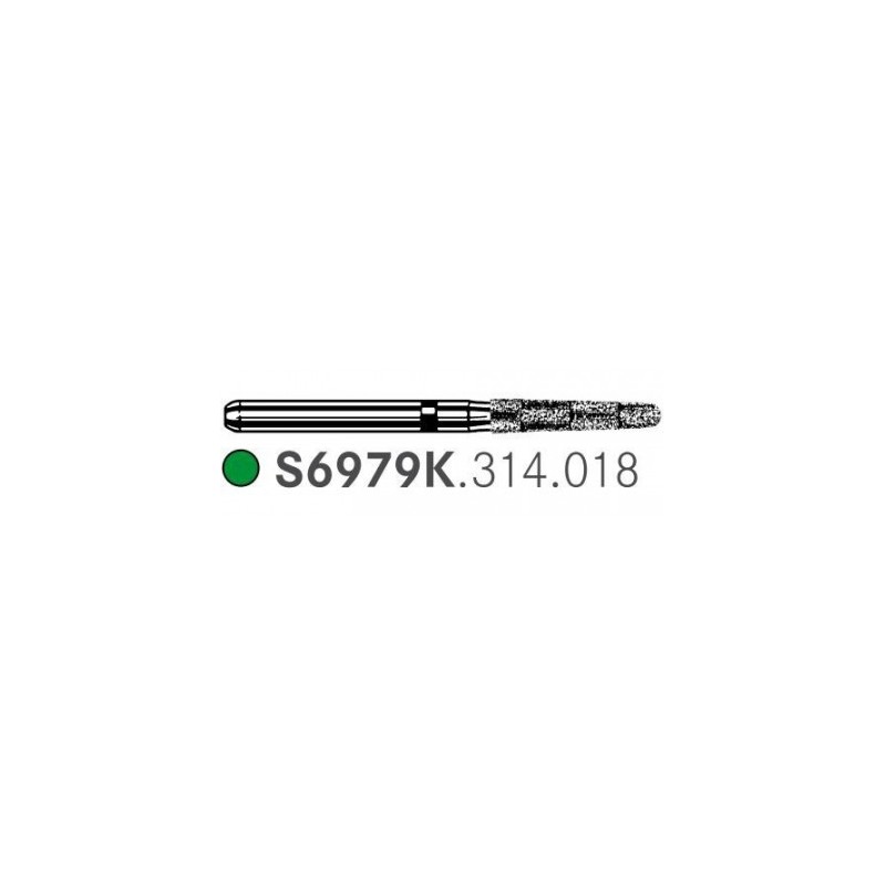 S6979K.314.018  KOMET FRESA DIAMANTE TORPEDO CONICO TURBINA ø 018 GRANO GRUESO S 5 ud.