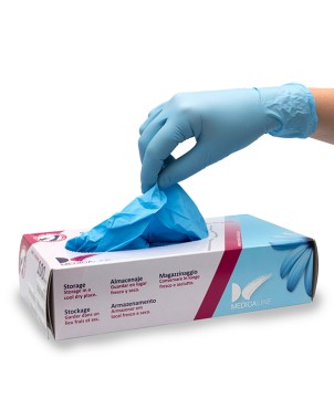 GUANTES NITRILO S/P AZUL X-PEQ. 100u