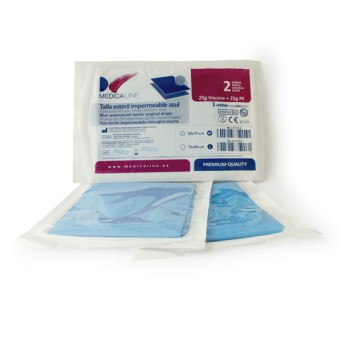 TALLAS ESTERIL AZUL M 50x75cm 25+25g. VISC.PE 100u