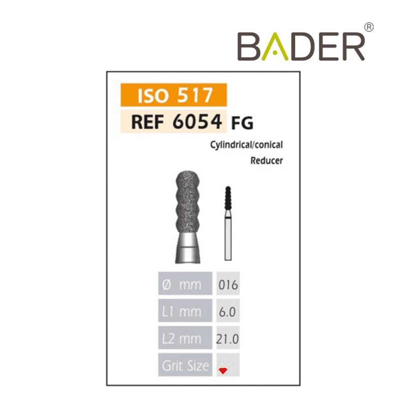 Fresas Diamante FG ISO 654-314-514-016 Rojo BADER