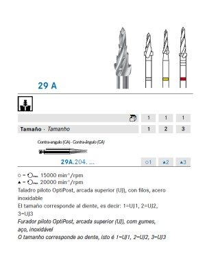 OPTIPOST KOMET fresa piloto 29A.204.2 esteril