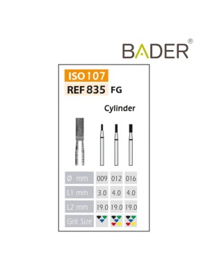 Fresas Diamante FG ISO 835-314-514-012 Rojo BADER