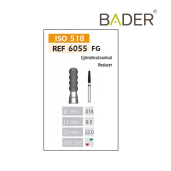 Fresas Diamante FG ISO 655-314-534-018 Verde BADER