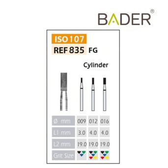 Fresas Diamante FG ISO 835-314-514-016 Rojo BADER