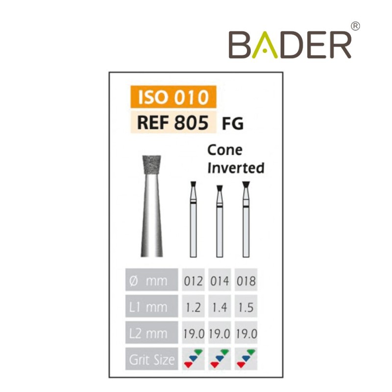 Fresas Diamante FG ISO 805-314-514-018 Rojo BADER