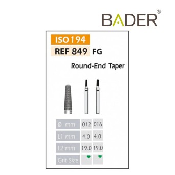 Fresas Diamante FG ISO 849-314-534-016 Verde BADER