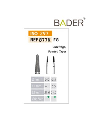 Fresas Diamante FG ISO 877K-314-534-018 Verde BADER