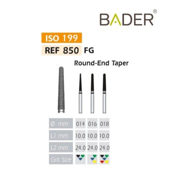 Fresas diamante FG ISO 850-314-514-018 Rojo BADER