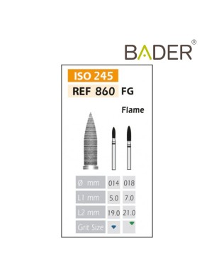 Fresas Diamante FG ISO 860-314-534-018 Verde BADER