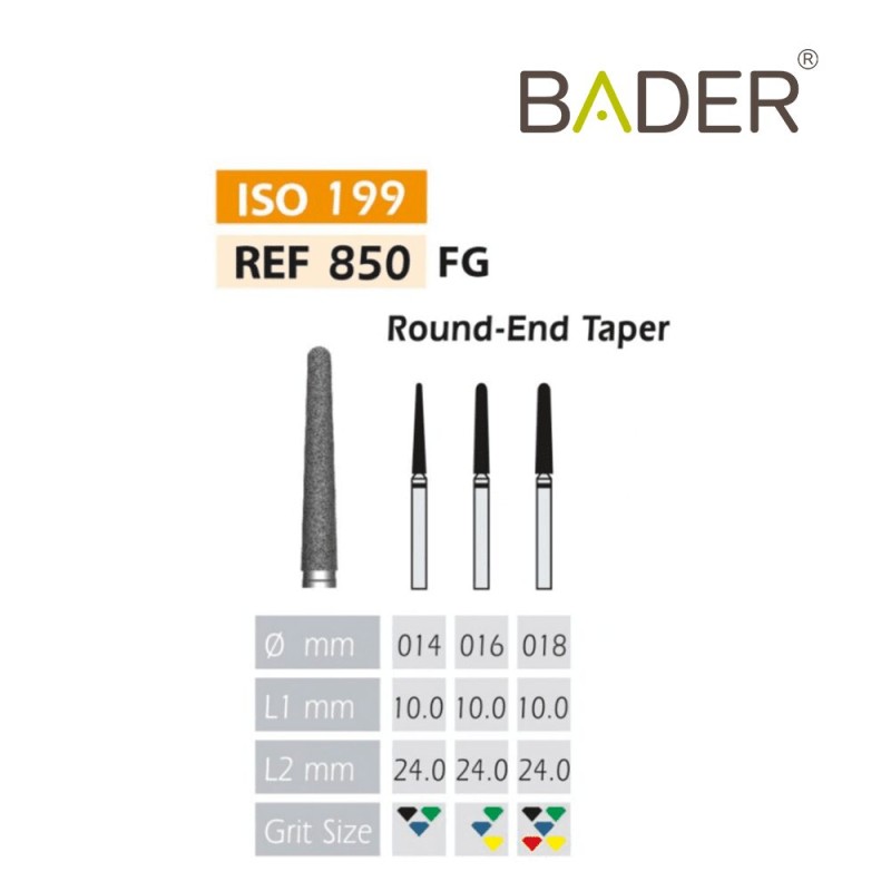 Fresas Diamante FG ISO 850-314-534-014 Verde BADER