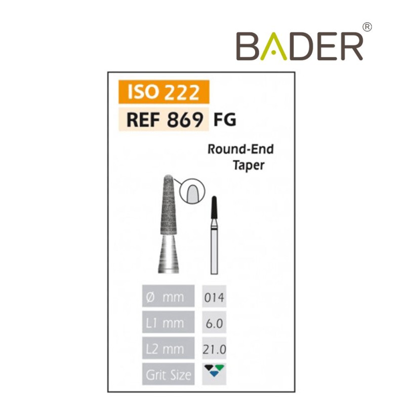Fresa Diamante FG ISO 869-314-544-014 Negro BADER