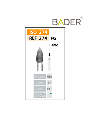 Fresas Diamante FG ISO 274-314-534-016 Verde BADER