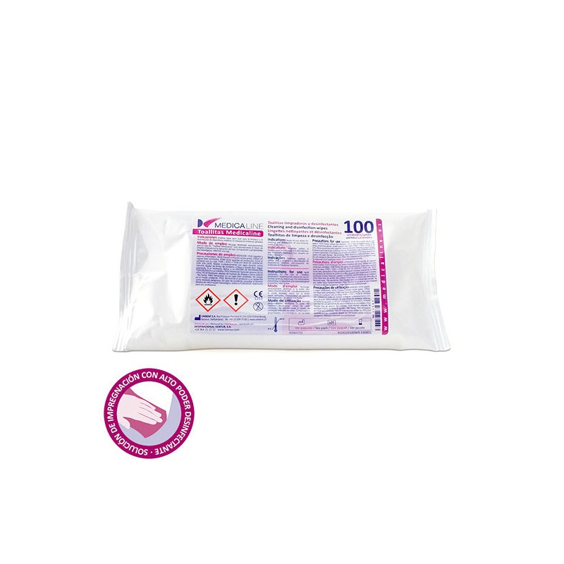 TOALLITAS DESINFECTANTES MEDICALINE REPOS. 100uds.