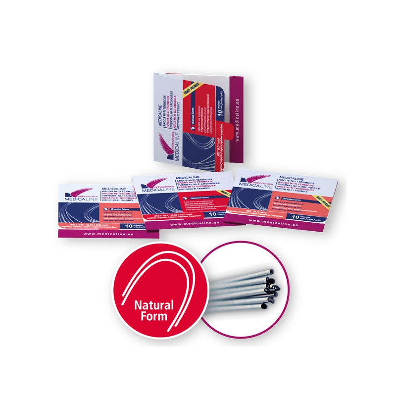 Arco ML NiTi térmico redo sup .016 Natur. form 10u