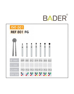 Fresas Diamante FG ISO 801-314-544-012 Negro BADER