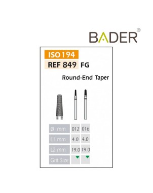 Fresas Diamante FG ISO 849-314-534-012 Verde BADER