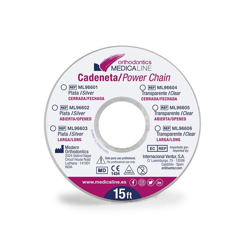Cadeneta ML elástica Clear abierta 3,5 mm