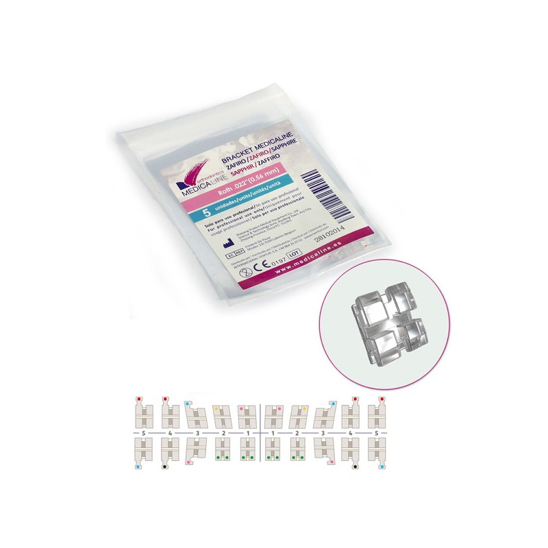 Bracket ML Zafiro MBT .022 L5R Hook rep 5u.